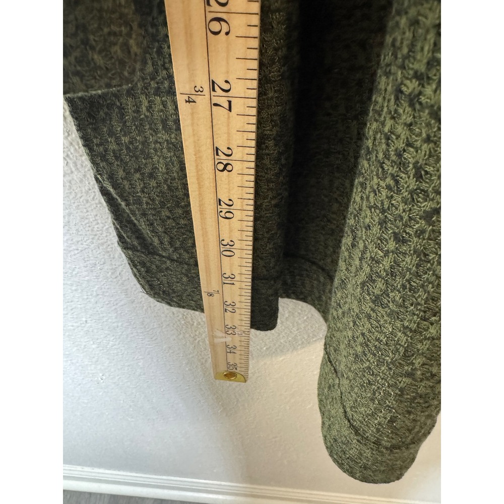 Logo Lounge Womens 1X Olive Green Textured Knit Hoodie Pullover Longline Relaxed - Picture 5 of 7